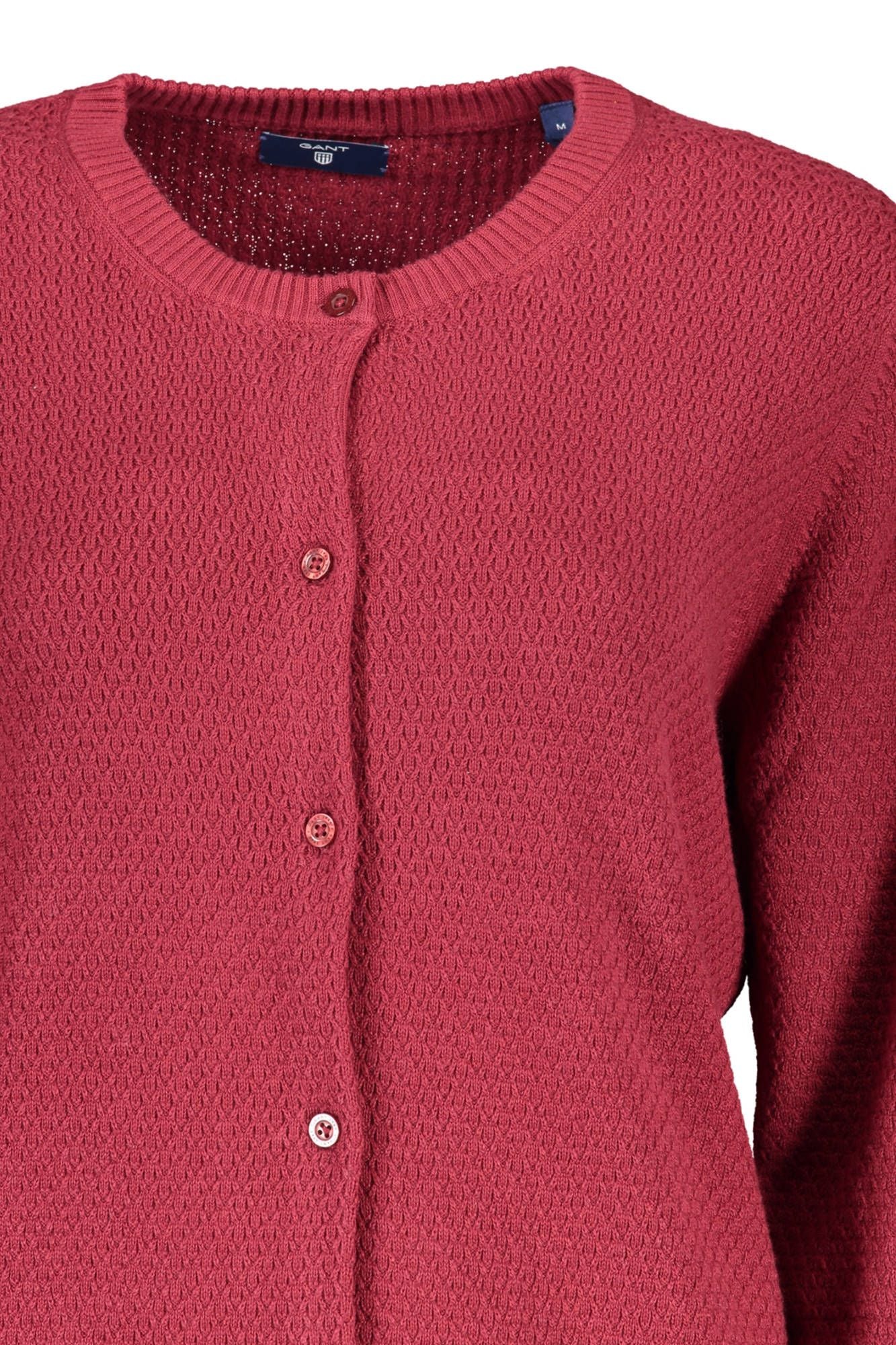 Chic Red Long-Sleeve Buttoned Cardigan