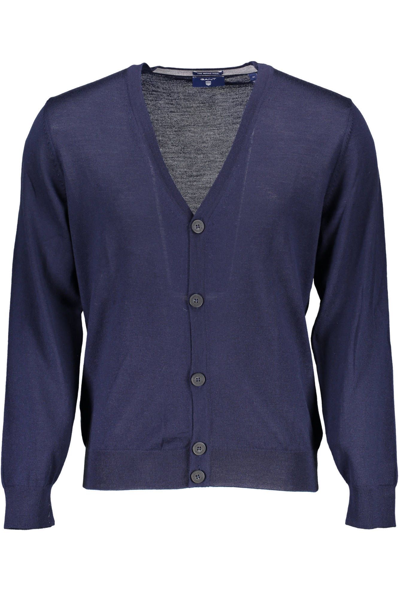 Chic Blue Wool V-Neck Cardigan