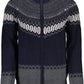 Elegant Wool Zip Cardigan with Contrast Details