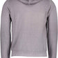Elegant Gray Wool Hooded Cardigan