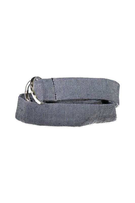 Elegant Blue Cotton Logo Belt