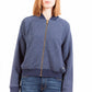 Chic Blue Cotton Zip Sweatshirt