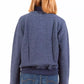 Elegant Long Sleeve Zip Sweatshirt in Blue