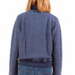 Chic Blue Cotton Zip Sweatshirt