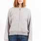 Chic Gray Zippered Cotton Sweatshirt