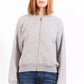 Chic Gray Long Sleeve Zippered Sweatshirt