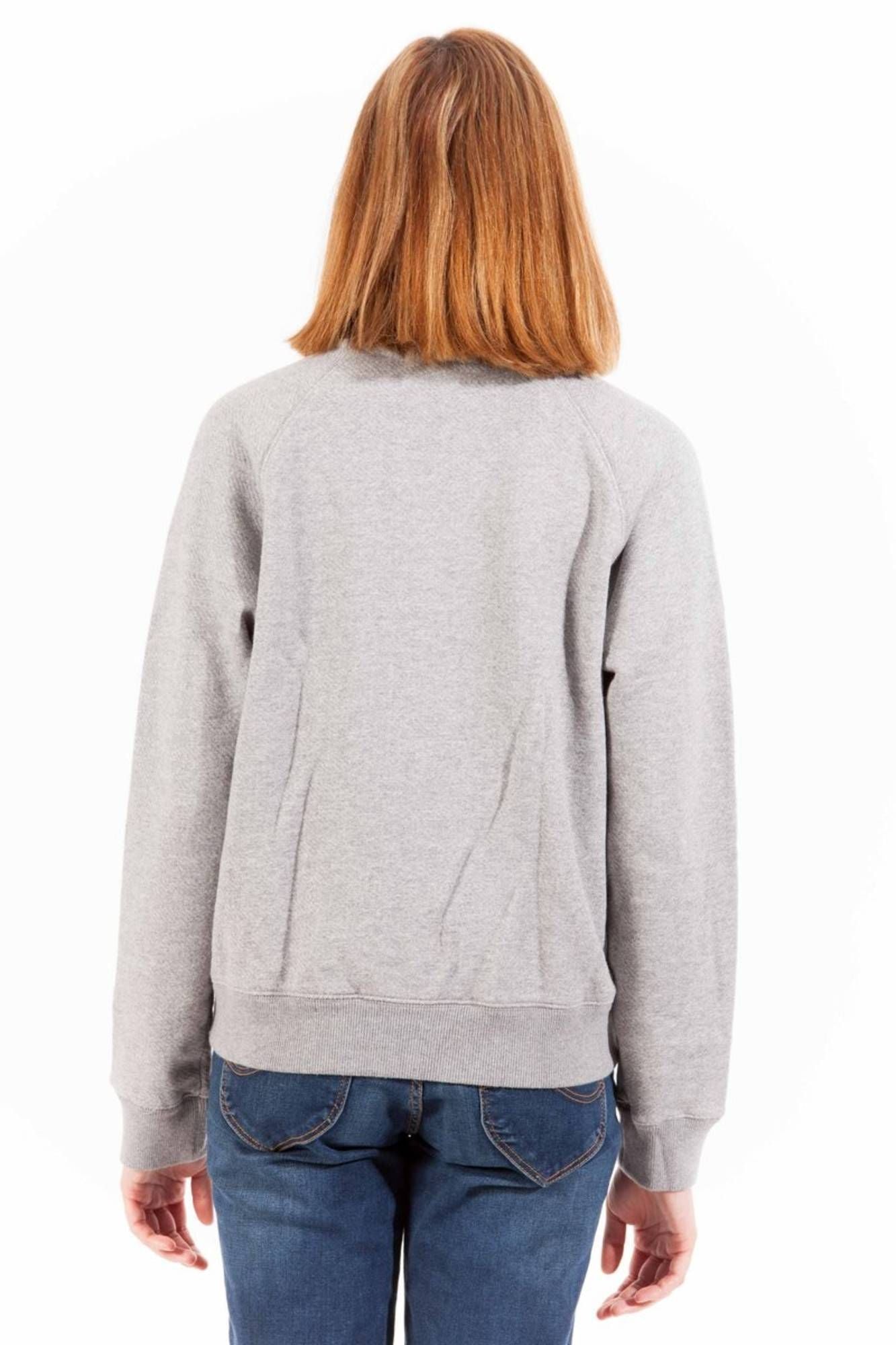 Chic Gray Zippered Cotton Sweatshirt