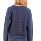 Chic Blue Long Sleeve Round Neck Sweatshirt