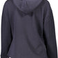 Chic Blue Hooded Sweatshirt with Side Slits
