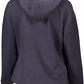 Chic Blue Hooded Sweatshirt with Side Slits