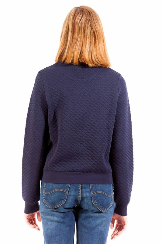 Elegant Blue Cotton Sweatshirt with Classic Logo