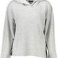 Chic Gray Hooded Sweatshirt with Side Slits