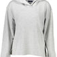 Chic Gray Hooded Sweatshirt with Side Slits