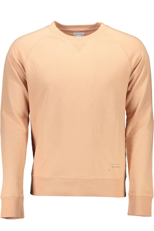 Beige Round Neck Sweater with Logo Detail