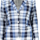 Chic Light Blue Cotton Classic Jacket