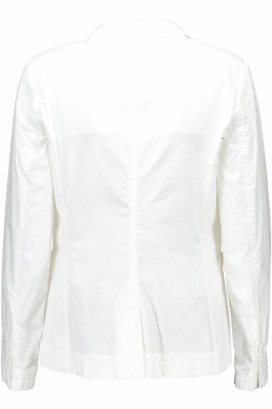 Elegant White Cotton Classic Jacket