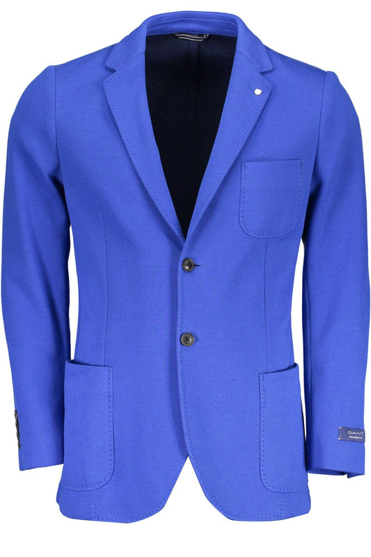 Elegant Light Blue Classic Cotton Jacket