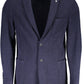 Elegant Blue Wool-Blend Classic Jacket