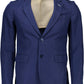 Chic Blue Cotton Classic Jacket