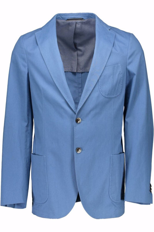 Elegant Classic Cotton Jacket in Blue