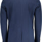 Elegant Blue Cotton Jacket with Sleek Design
