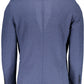Elegant Blue Cotton Long Sleeve Jacket