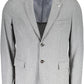 Elegant Gray Wool Blend Jacket