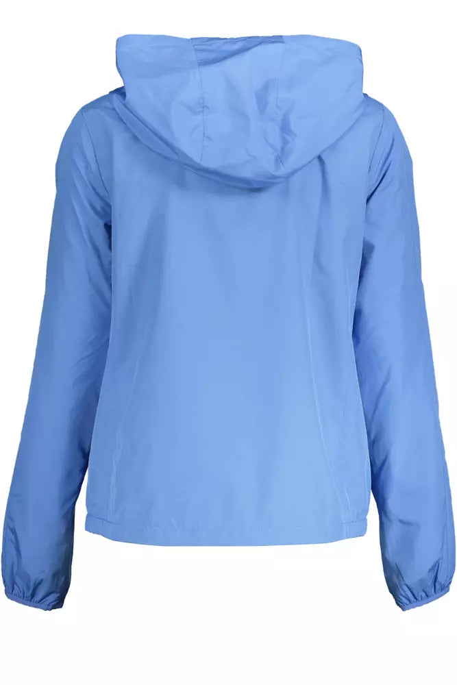 Chic Light Blue Hooded Sports Jacket