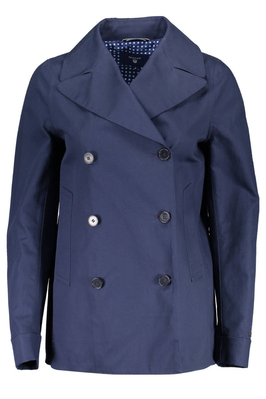 Elegant Blue Cotton Sports Jacket