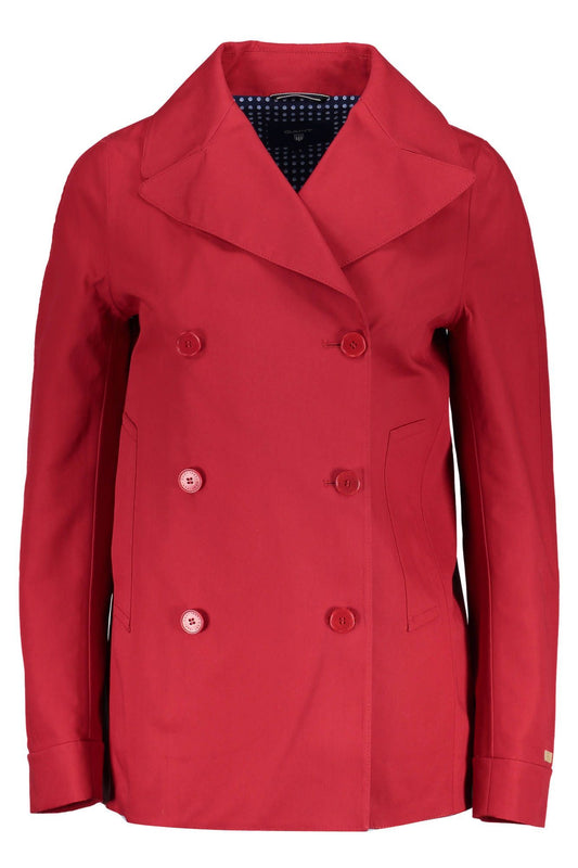 Chic Red Cotton Sports Jacket