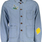Elegant Light Blue Cotton Sport Jacket