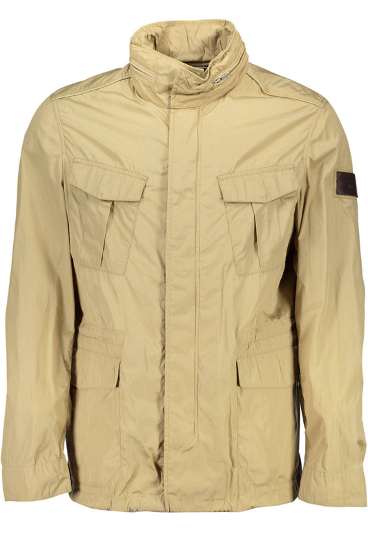 Beige Long Sleeve Sport Jacket with Hood