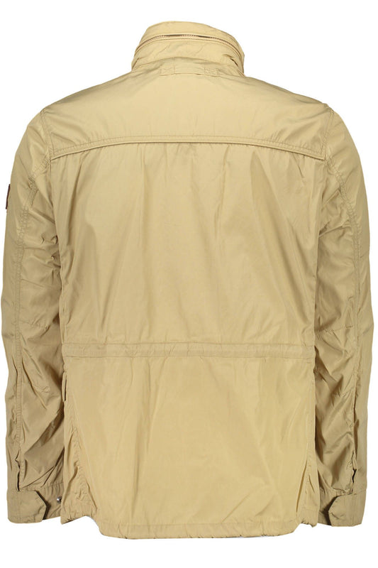 Beige Long Sleeve Sport Jacket with Hood