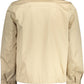 Chic Beige Cotton Sports Jacket with Logo Detail