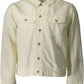 Elegant White Cotton Sports Jacket