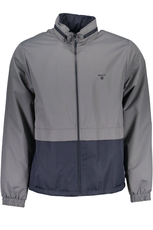 Elegant Gray Sport Jacket with Hood