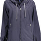 Chic Blue Hooded Sports Jacket