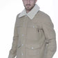 Beige Long-Sleeve Cotton Jacket with Pockets