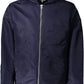 Chic Blue Nylon Jacket with Hood