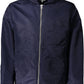 Sleek Hooded Nylon Jacket in Blue