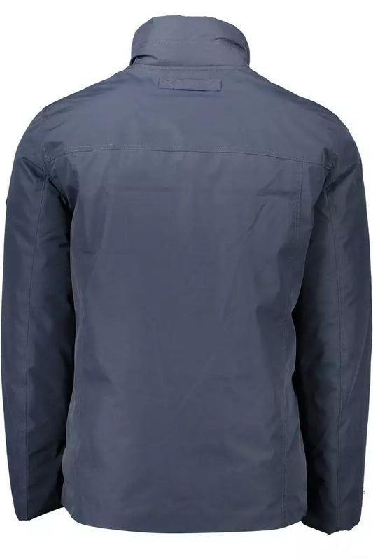 Elegant Padded Blue Jacket with Ample Pockets