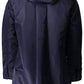 Chic Blue Nylon Jacket with Hood