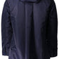 Sleek Hooded Nylon Jacket in Blue