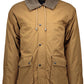 Chic Brown Cotton Jacket with Contrasting Collar
