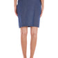 Chic Blue Longuette Skirt with Side Zip Detail