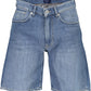 Chic Faded Bermuda Jeans with Logo Detail