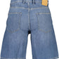 Chic Faded Bermuda Jeans with Logo Detail