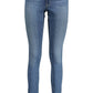 Chic Light Blue Faded Jeans for Women