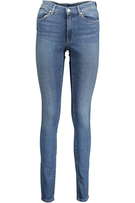 Chic Light Blue Faded Jeans for Women