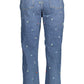 Chic Faded Effect Embroidered Denim Jeans